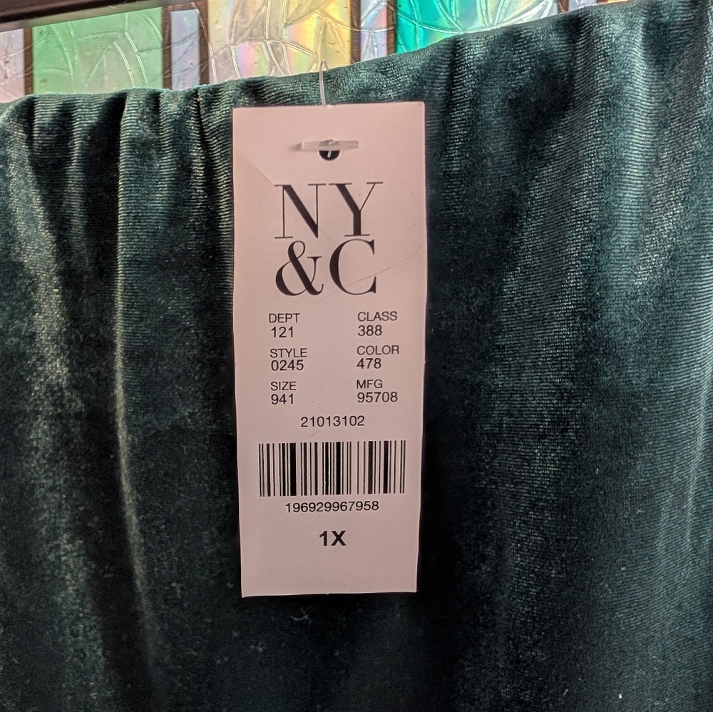 NY & Company Plus Size Velvet Midi Pencil Skirt - Picture 4 of 6